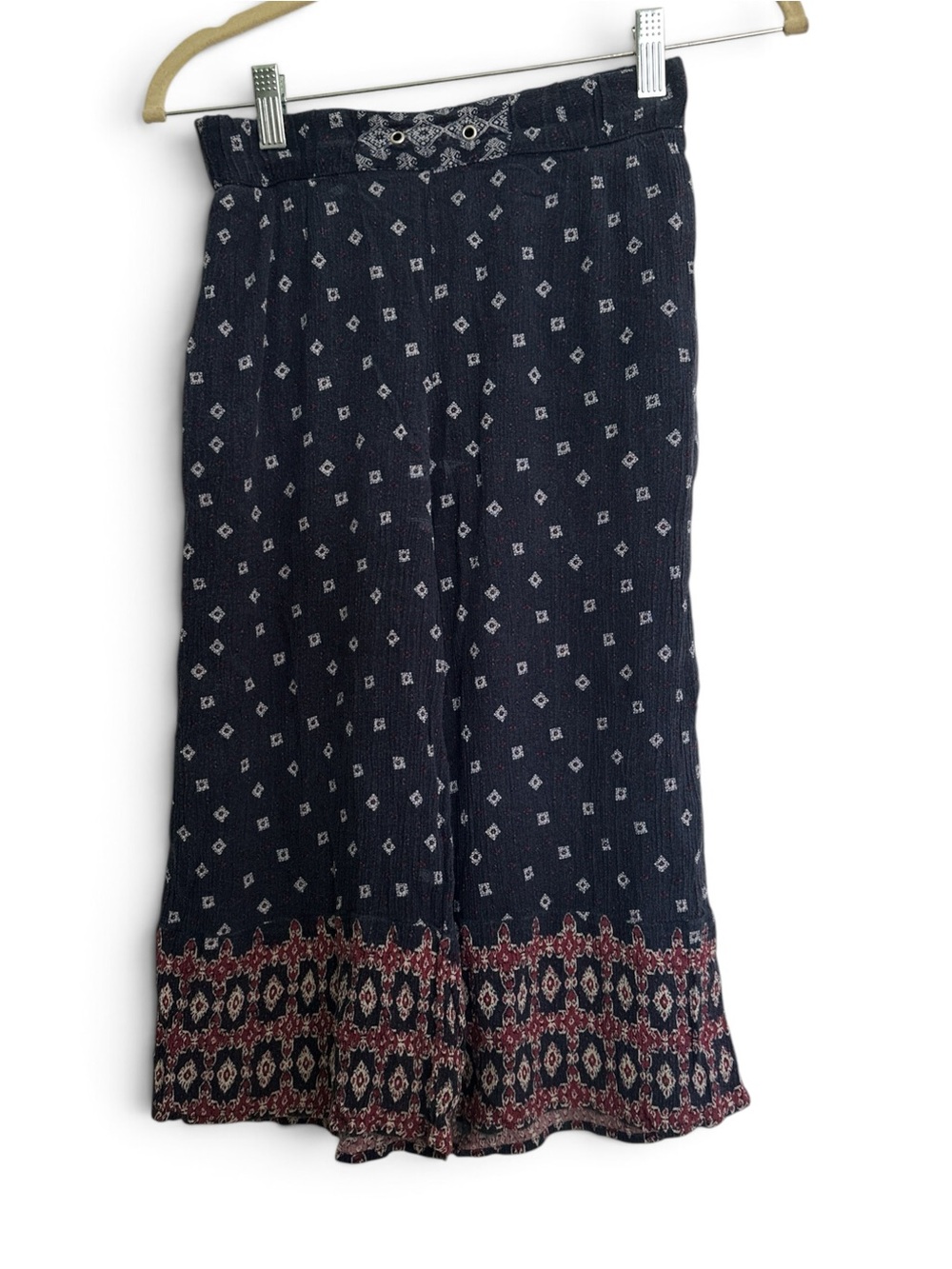 Pull&Bear Boho Wide-Leg Pants Cropped